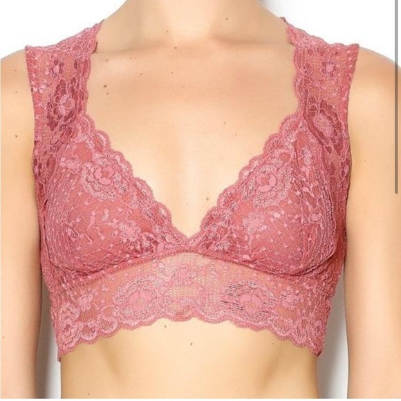 Free People | Intimately Evangelina Lace Crop Bralette Bra Sunset Pink Small - Picture 3 of 6